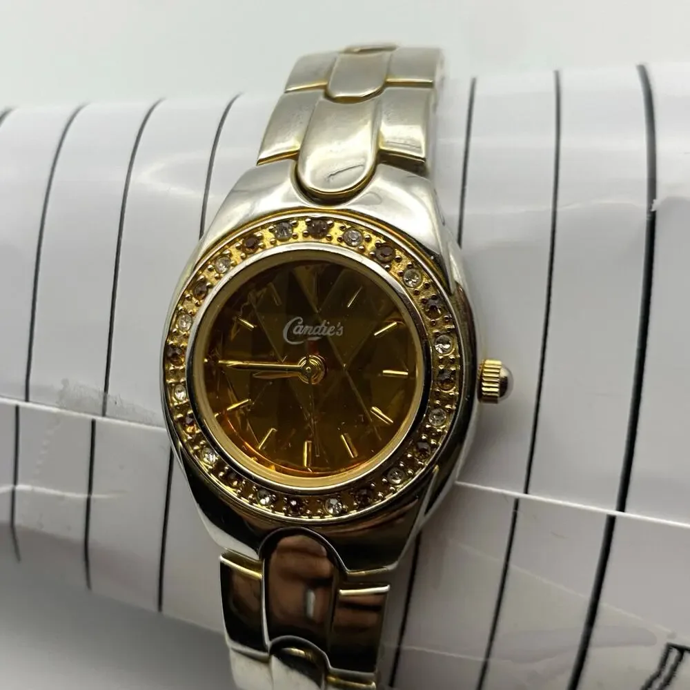 Sparkling Candie's Two-Tone Rhinestone Watch with New Battery
